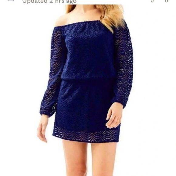 LILLY PULITZER OFF SHOULDER MINI DRESS SIZE SMALL - Picture 1 of 12